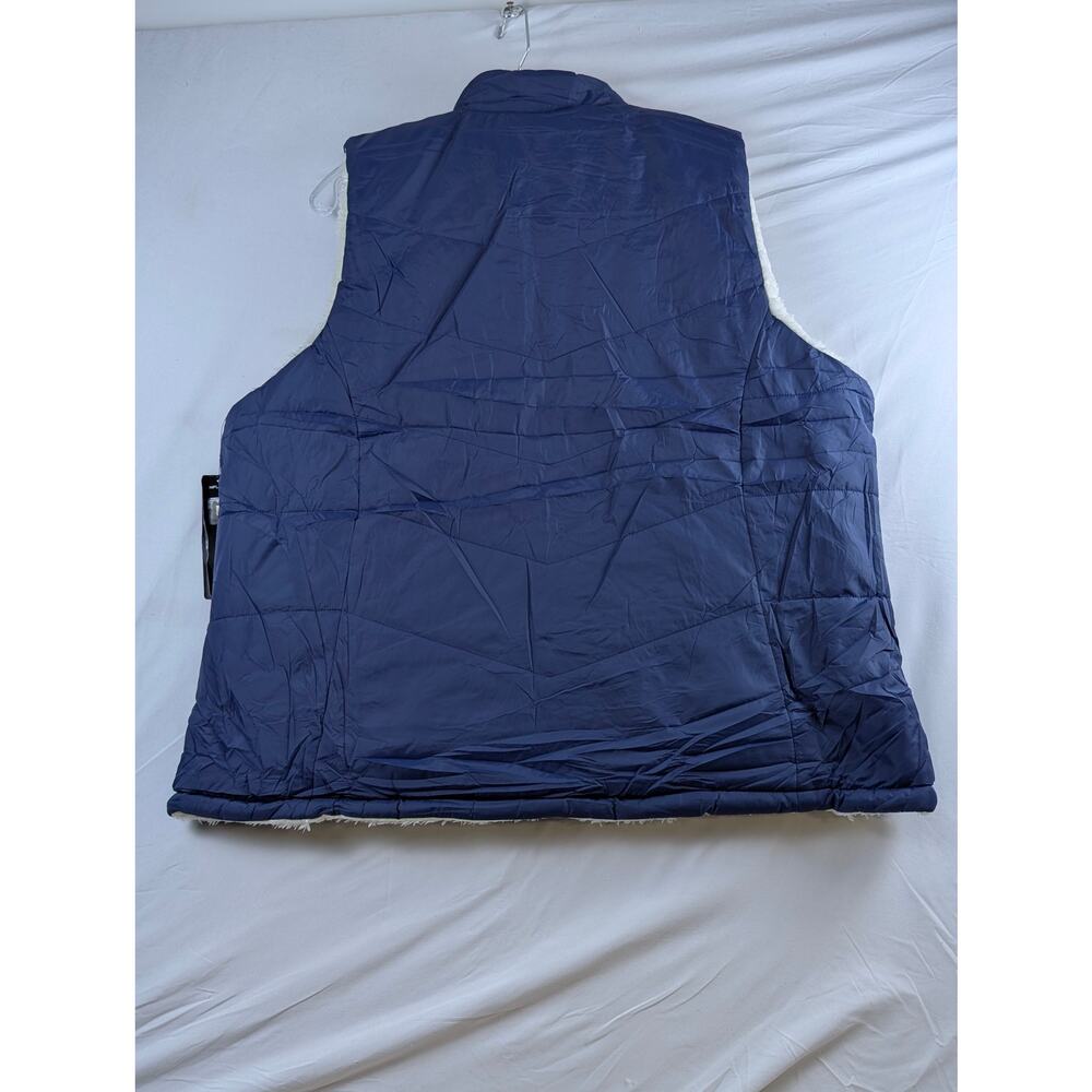 NFL‎ Tennessee Titans Womens S Blue White Faux Fur Reversible Vest Full Zip NWT - Picture 3 of 12